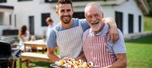 Father and Son at BBQ