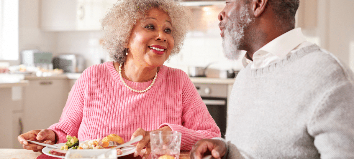 Couple eating