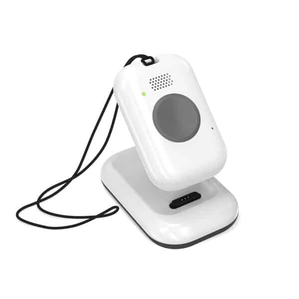 On the Go medical alert system with charging cradle